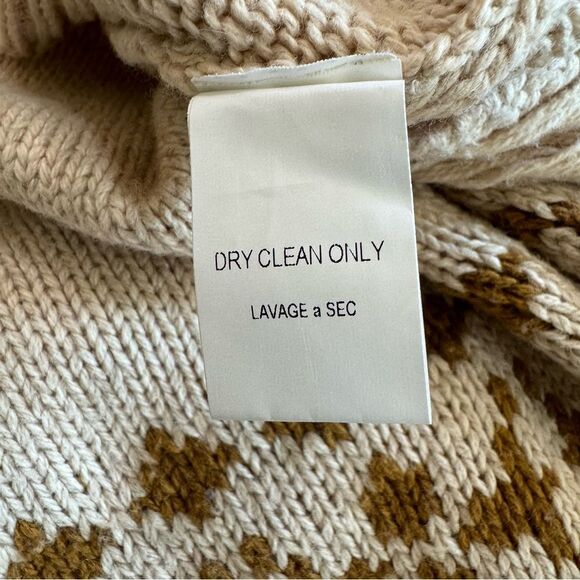 NSF Elsa Knit Sweater Distressed‎ Crewneck Pullover Beige & Gold Size 0 - Picture 9 of 11